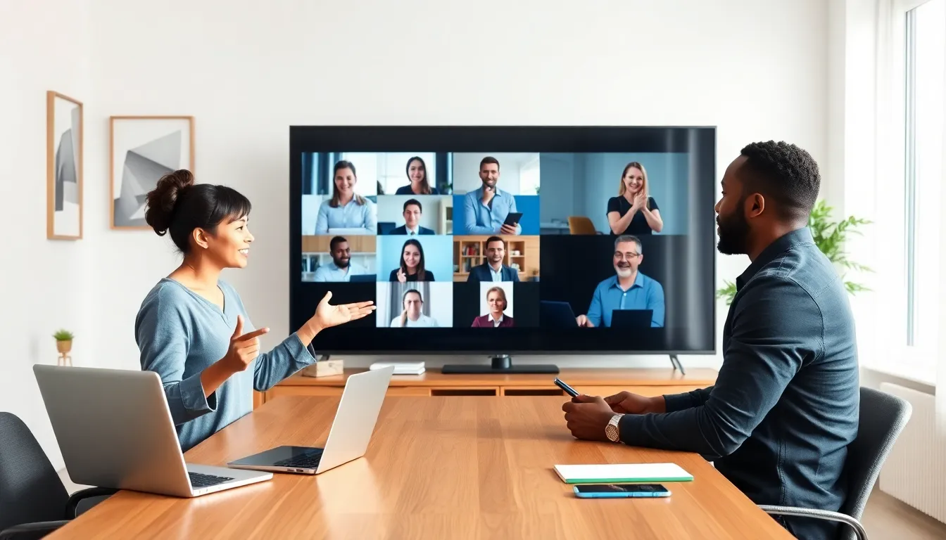 diverse professionals participating in a virtual meeting at home.